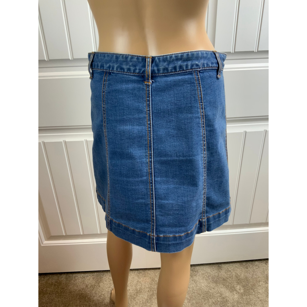 American Rag Women's Denim Button Down Skirt 5 Faded Blue Cottagecore Retro Y2K - Picture 9 of 11